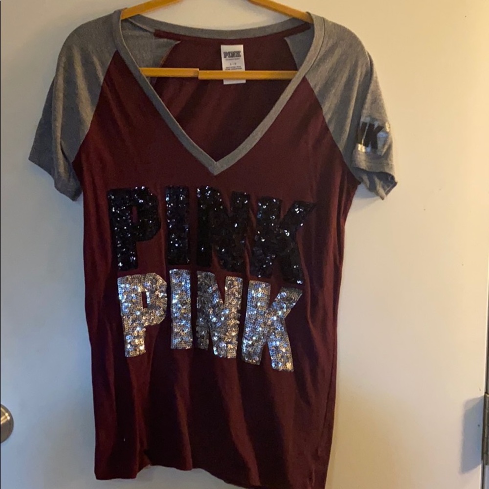 PINK Maroon sport t-shirt